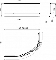 Передняя панель A для ванны Ravak Rosa II L, 160 см, CZM1200AN0