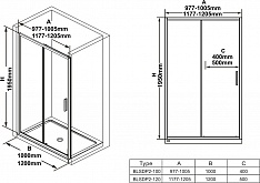 Дверь душевая Ravak BLSDP2-100 блестящий + транспарент, X0PMA0C00Z1