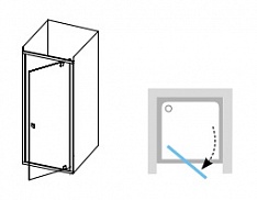 Дверь душевая Ravak PDOP2-110 черный + транспарент, 03GD0300Z1