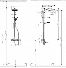 Душевая система с термостатом Hansgrohe Crometta S 240 Showerpipe, EcoSmart, 27268000