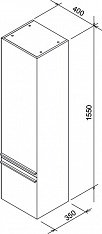 Шкаф-пенал Ravak SB 400 Ravak Clear 40x35x155 L, белый/орех, X000000762