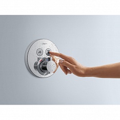 Термостат для душа Hansgrohe ShowerSelect, 2 потребителя, белый, 15743700