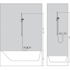 Душевой набор Hansgrohe Crometta, 1jet, EcoSmart, штанга 65 см, 26535400