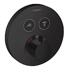 Термостат для душа Hansgrohe ShowerSelect, 2 потребителя, черный, 15743670