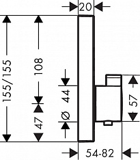 Панель скрытого смесителя с термостатом Hansgrohe Select, 15763000